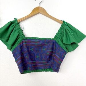 Rachel Zoe Green and Purple Crop Top